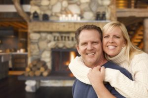 couple spending Valentine's Day together at home